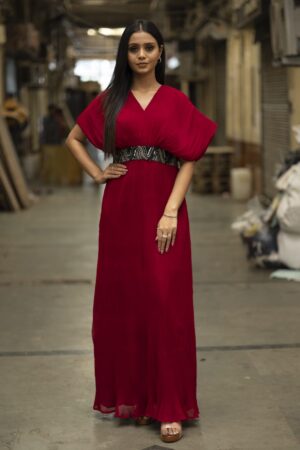 Indo-Western Red One Piece