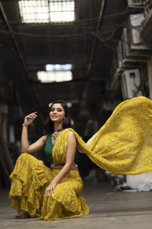 Indo-Western Yellow & Green